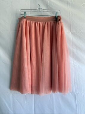 ModCloth Coral Pink Midi Tulle Skirt